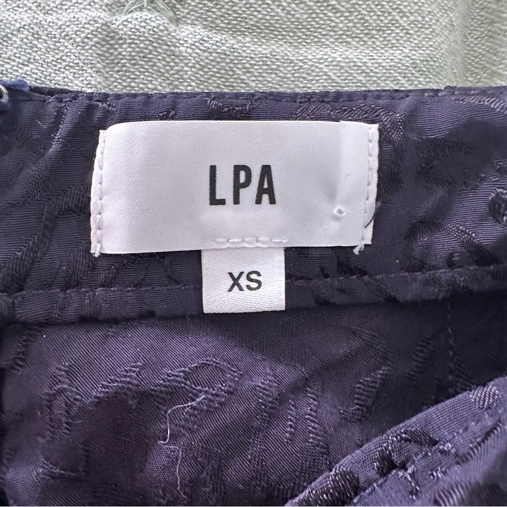 LPA Revolve Navy Blue Leopard Print Embellished Wrap Skirt Size XS - Picture 4 of 6